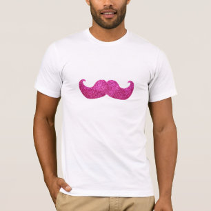 Roze band snor (Faux Glitter Graphic) T-shirt