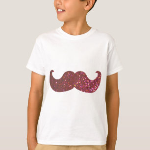 Roze band snor (Faux Glitter Graphic) T-shirt