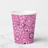 Roze Bandanna Print Papieren Bekers (Links)