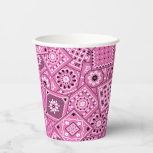 Roze Bandanna Print Papieren Bekers