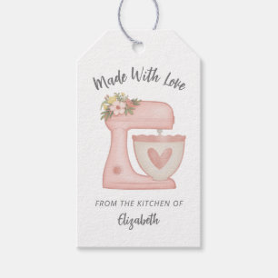 Roze bankmixer gemaakt met Labels met liefdescadea Cadeaulabel