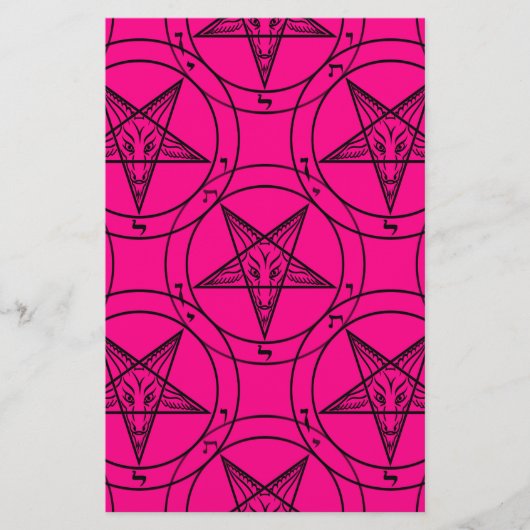 roze baphomet briefpapier (Voorkant)