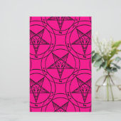 roze baphomet briefpapier (Staand voorkant)