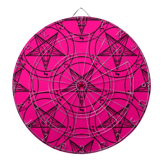 roze baphomet dartbord (Voorkant)