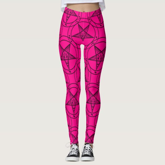 roze baphomet leggings (Voorkant)