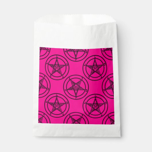 roze baphomet pentagram halloween bedankzakje (Voorkant)