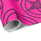 roze baphomet pentagram halloween cadeaupapier (Rol Hoek)