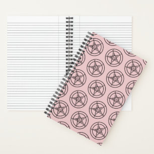 Roze Baphomet Pentagram Satanische Spiraal Notitieboek