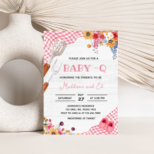 Roze Barbeque Baby Shower Kaart