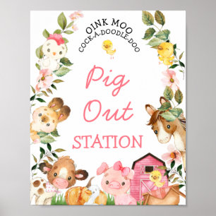 Roze Barn Birthday Party Sig Poster