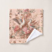 Roze Barok Rococo Bloem Morris Bad Handdoek (Wasdoekje)