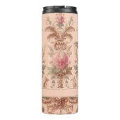 Roze Barok Rococo Bloem Morris Thermosbeker (Achterkant)