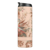 Roze Barok Rococo Bloem Morris Thermosbeker (Geroteerd rechts)