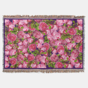 Roze Barokke Bloemen Gooi voor Mam Deken