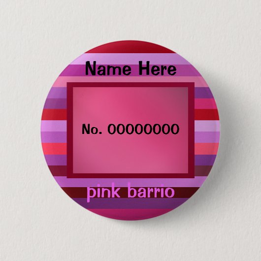 roze barrio text sjabloon ronde button 5,7 cm (Voorkant)