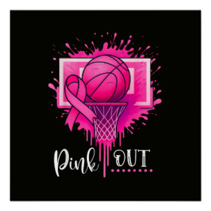 Roze Basketbal Borstkanker Bewustzijn Perfect Poster