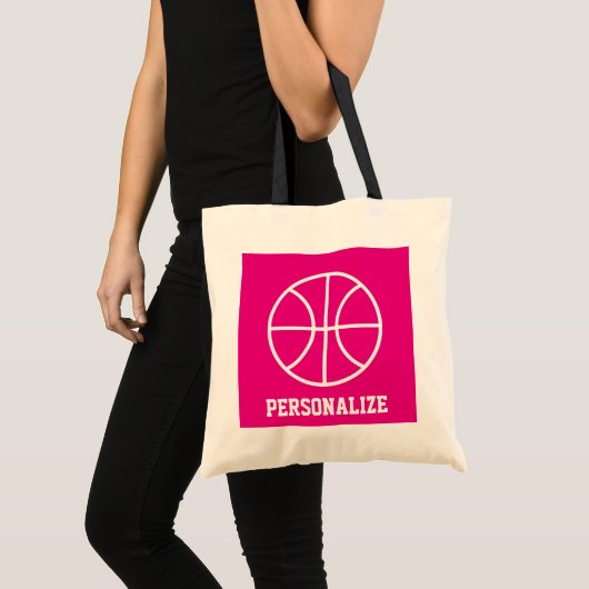 Roze basketbal canvas tas voor meisjes team en coa (Voorkant (product))