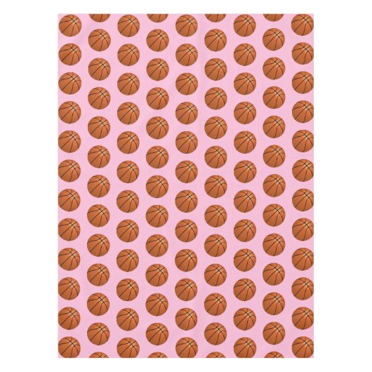 Roze Basketbal Kids Verjaardagsfeestje Tafelkleed (Voorkant)
