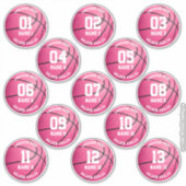 roze basketbal op maat 3-inch stickers (Voorkant)