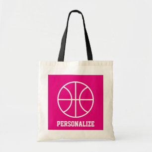 Roze basketbalcanvas tas voor meisjes, team en coa