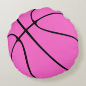 Roze Basketball Round Sierkussen Rond Kussen (Achterkant)