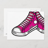 Roze Basketball Sneaker Briefkaart (Voorkant / Achterkant)