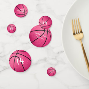 roze basketballen meiden verjaardagsfeest confetti