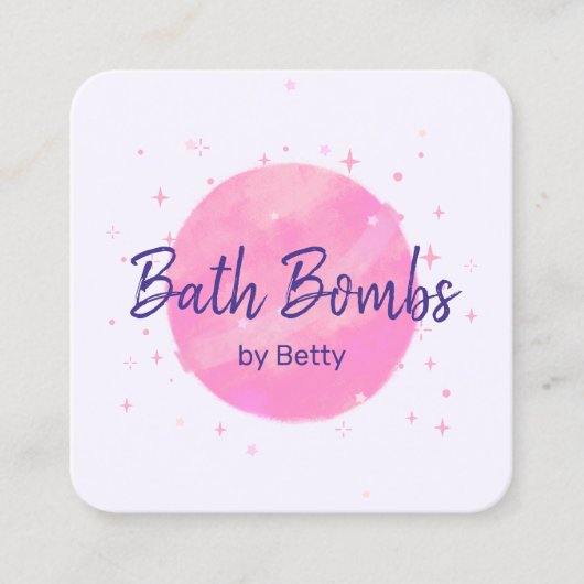 Roze Bath Bomb Calling Card Contactkaartje (Voorkant)