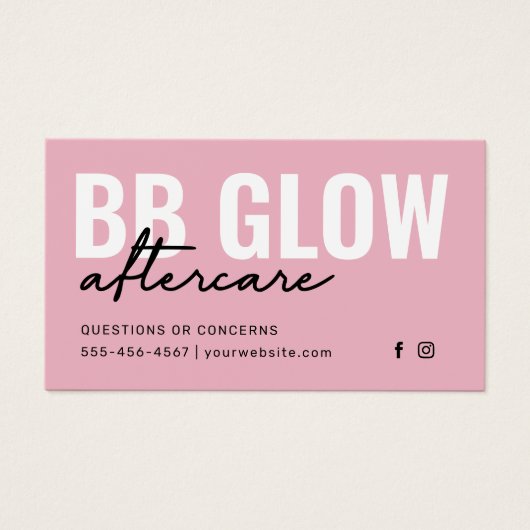 Roze BB Glow Facial Kaart (Voorkant)