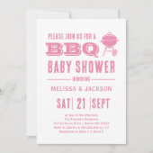 Roze BBQ Baby shower Kaart (Voorkant)
