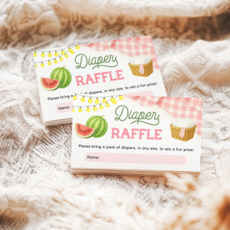 Roze BBQ Baby shower Luier Raffle Informatiekaartje