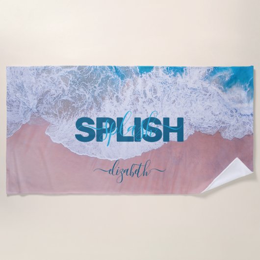 Roze Beach Bermuda Strandlaken (Voorkant)