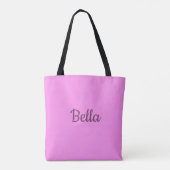 Roze beagle Dog met Pawprint en aangepaste naam Draagtas (Achterkant)
