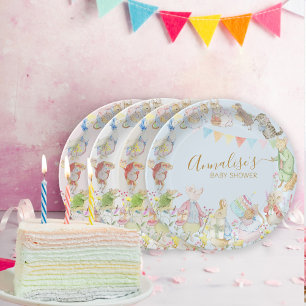 Roze Beatrix Potter Peter het Konijn Baby shower Papieren Bordje