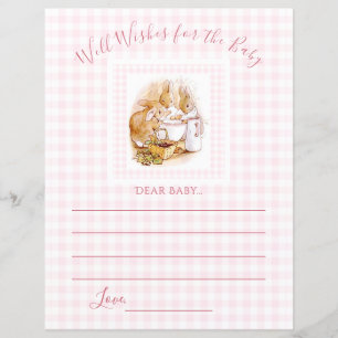 Roze Beatrix Potter wenst Baby shower spel
