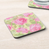 Roze Beauties Cork Back Onderzetter (Linkerzijde)