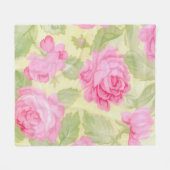 Roze Beauties Fleece Blanket Deken (Voorkant (Horizontaal))