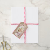 Roze beautje cadeaulabel (Met Touw)