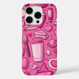Roze Beauty Essentials Telefoonhoesje iPhone 16 Pro Hoesje
