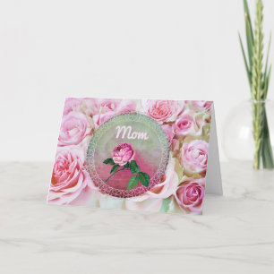Roze Bed van het Moederdag van Rozen Kaart