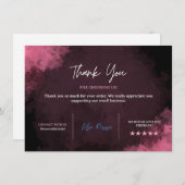Roze bedankkaart sjabloon, Zakelijk Bedankt (Voorkant / Achterkant)