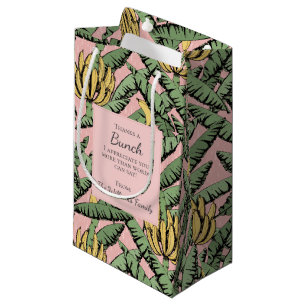 Roze Bedankt een bos Tropische Bananen Waardering Klein Cadeauzakje