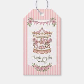 Roze Bedankt Waterverf Paard Baby Shower Cadeaulabel