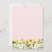 Roze Bee Floral Baby shower Kaart (Achterkant)