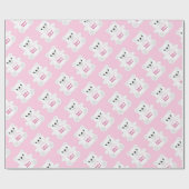 Roze Beer Baby shower Cadeaupapier (Vlak)