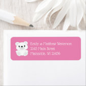 Roze Beer Baby shower Etiket (Insitu)