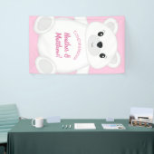 Roze Beer Baby shower Spandoek (Beurs)