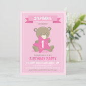 Roze Beer Elke leeftijd of eerste uitnodiging van  (Staand voorkant)