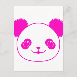 Roze Beer Kawaii Panda Briefkaart