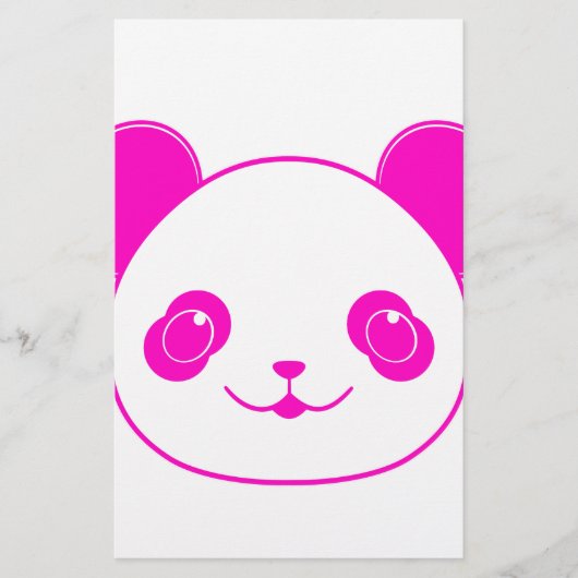 Roze Beer Kawaii Panda Briefpapier (Voorkant)